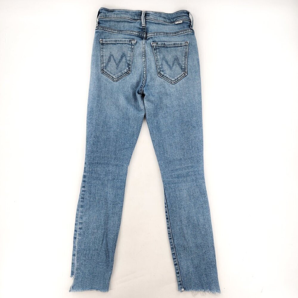 MOTHER Stunner Zip Ankle Step Fray Jeans in Camp Expert $253 #46 Size 24 - Picture 5 of 8